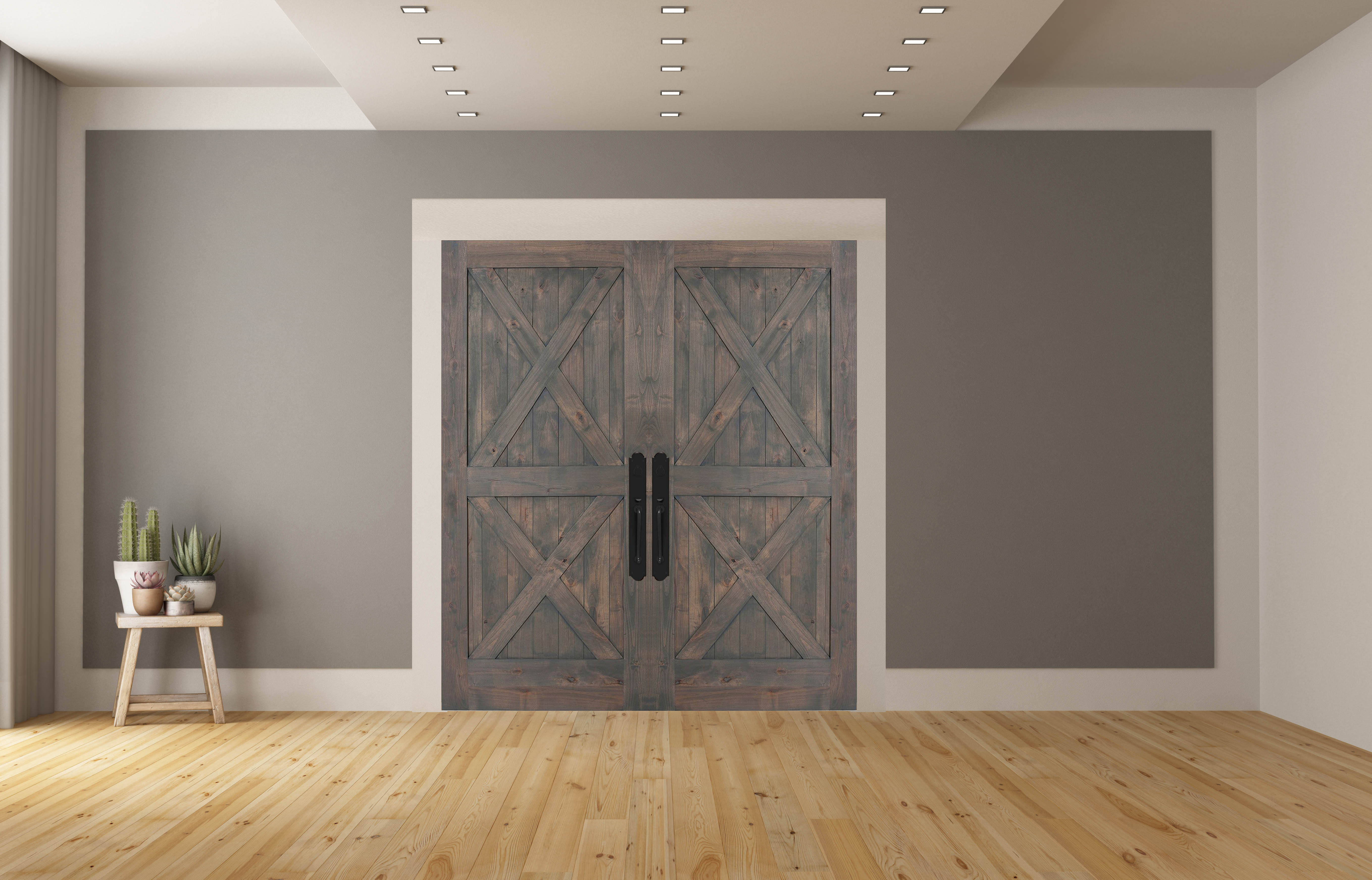 Double X Exterior Double Slab Door - Rustica Custom Doors