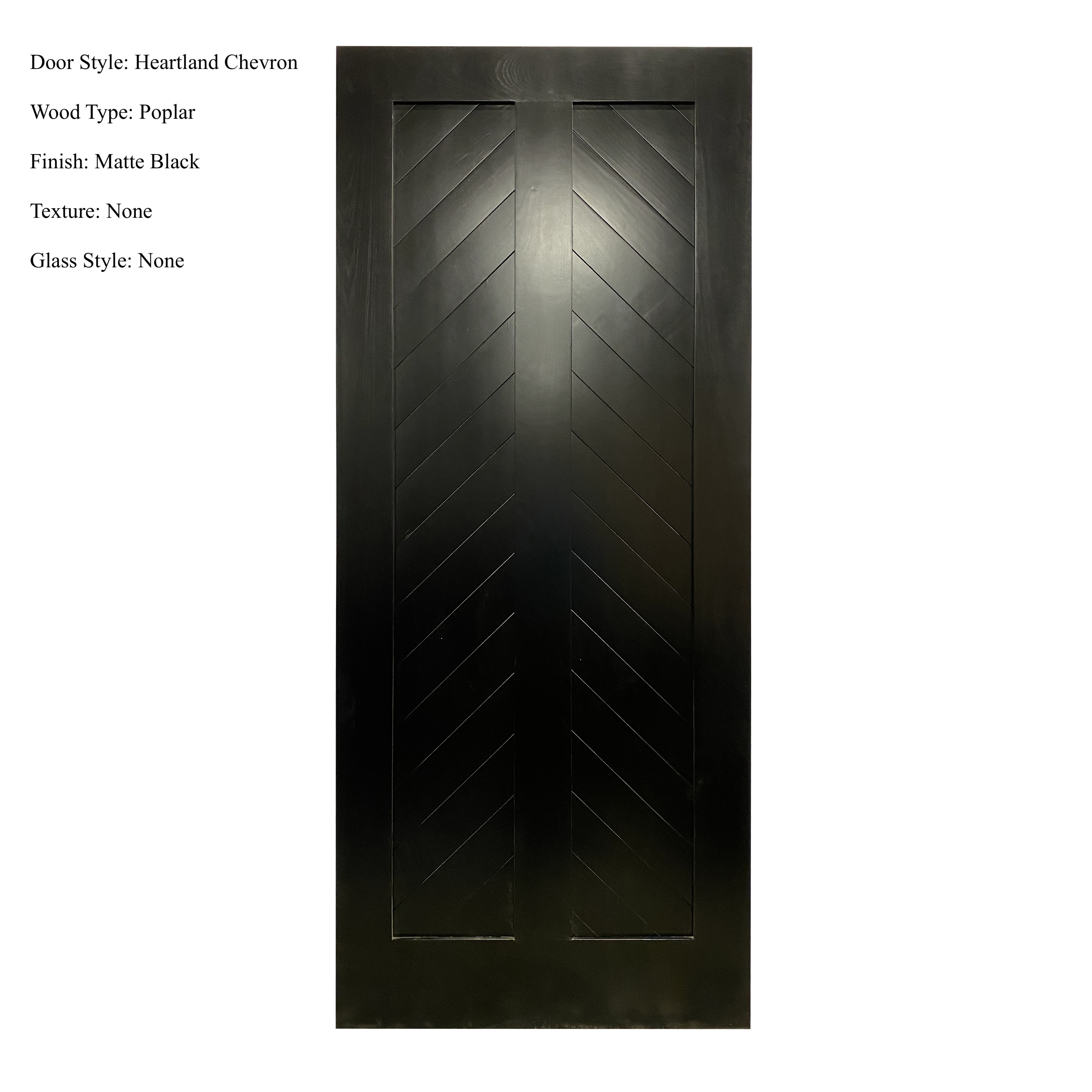 Heartland Chevron Interior Slab Door - Rustica Custom Doors