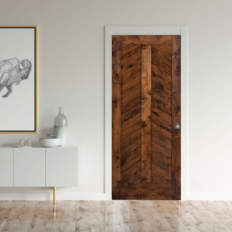 Heartland Chevron Interior Slab Door - Rustica Custom Doors
