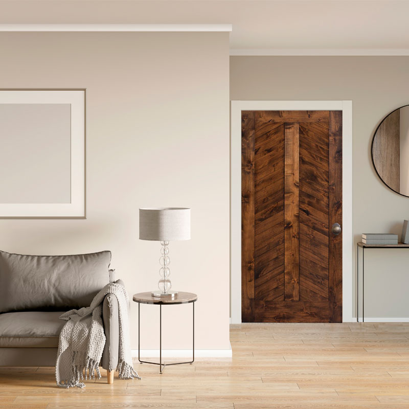 Heartland Chevron Interior Slab Door - Rustica Custom Doors